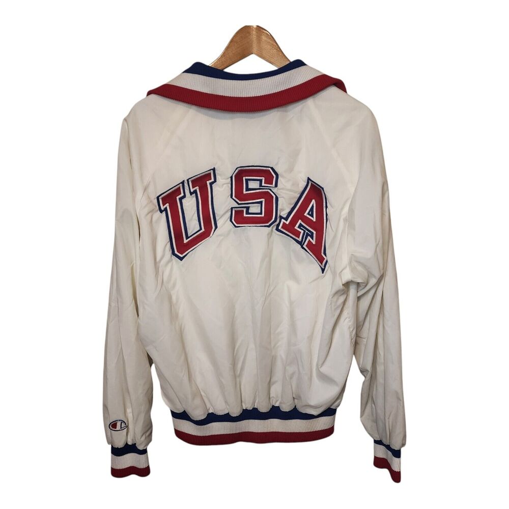 Vintage Champion USA Jacket Olympics Satin Bomber 80s 90s USA Made